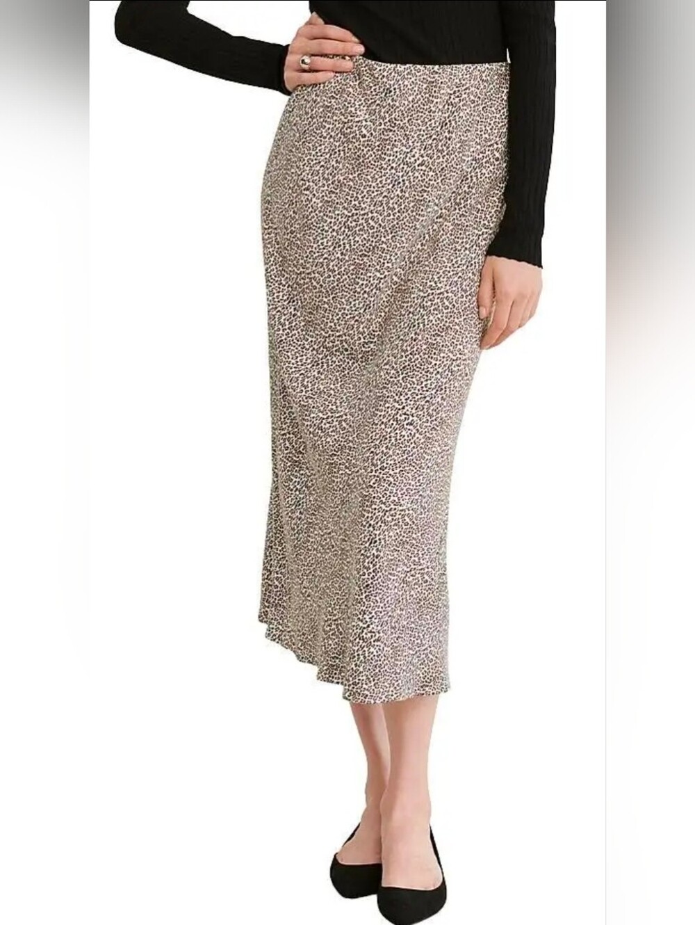 Jenni Kayne Slip Maxi Skirt NWT - Black & Cream Leopard Print - Size XS